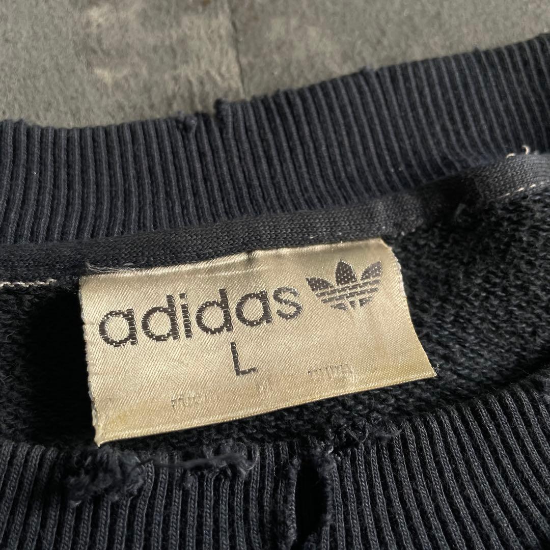 90's 銀タグ“adidas”後染“短丈”grange boro sweat