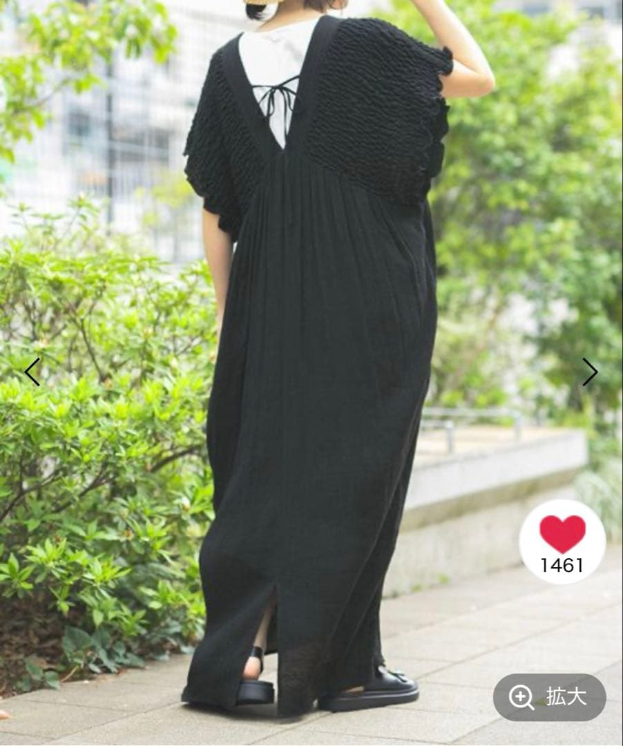 LEPSIM 【産前・産後対応】マタニティ／シャーリングVワンピース