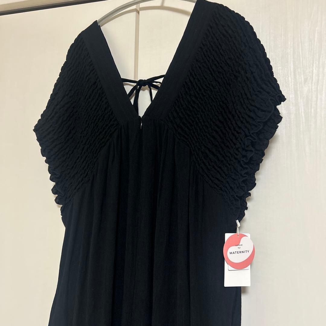 LEPSIM 【産前・産後対応】マタニティ／シャーリングVワンピース