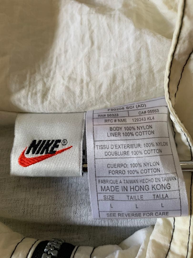90s L nike vtg ビッグスウォッシュ ナイロンジャケット ブラック