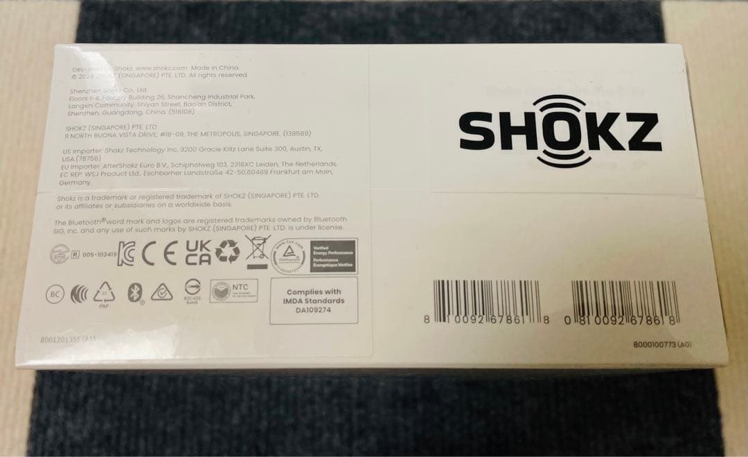 新品未開封SHOZK防水骨伝導イヤホン OPENSWIM PROグレー