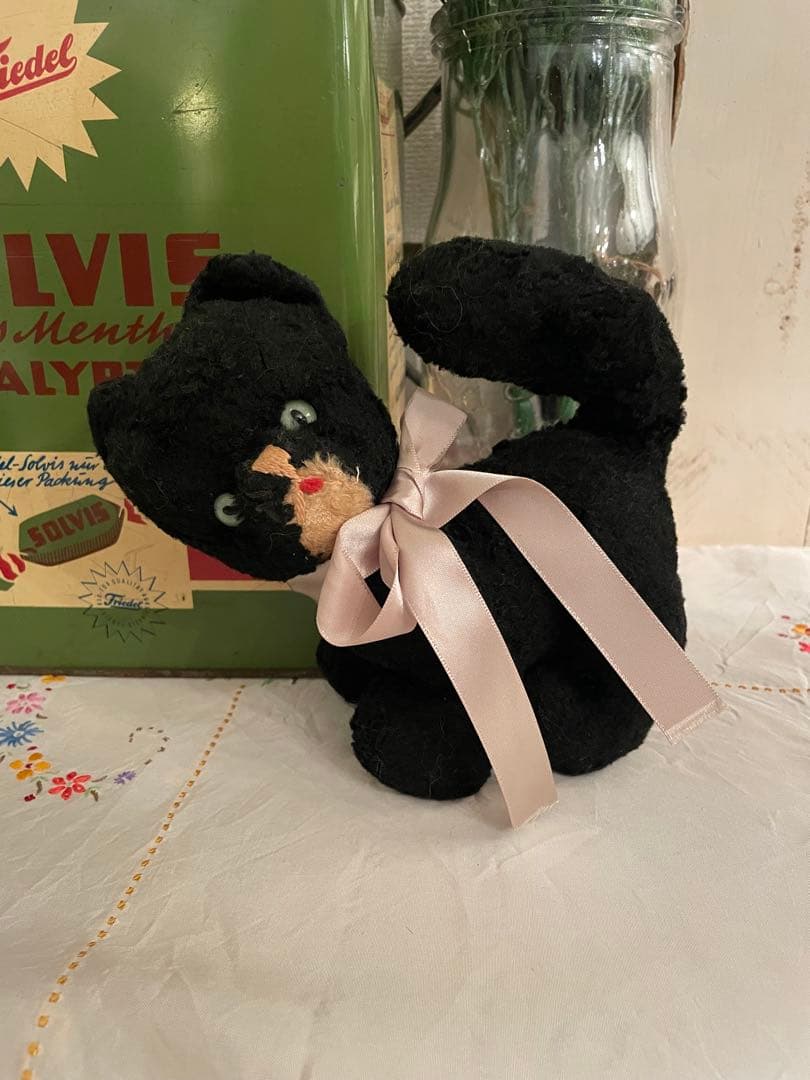 アンティーク　フランス　黒猫