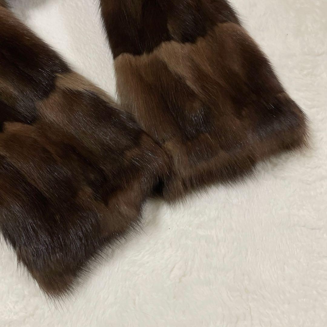 【美品】 ロシアンセーブル リバーシブル 毛皮 ロングコート サイズL相当