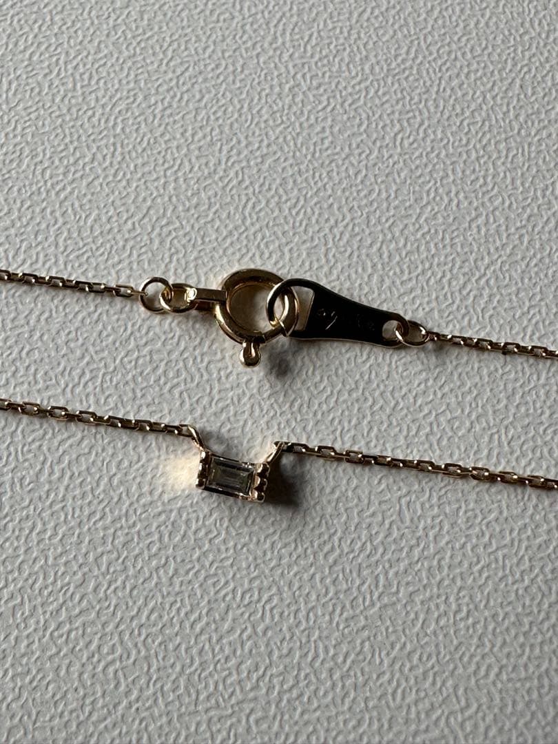 最終値下げageteアガットk10バケットカットダイヤネックレス0.04ct