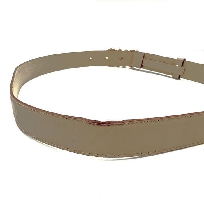 フェラガモ Ferragamo ベルト ガンチーニ バックル ベージュ ゴールド