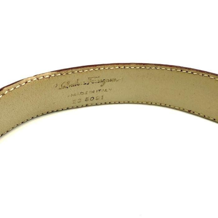 フェラガモ Ferragamo ベルト ガンチーニ バックル ベージュ ゴールド