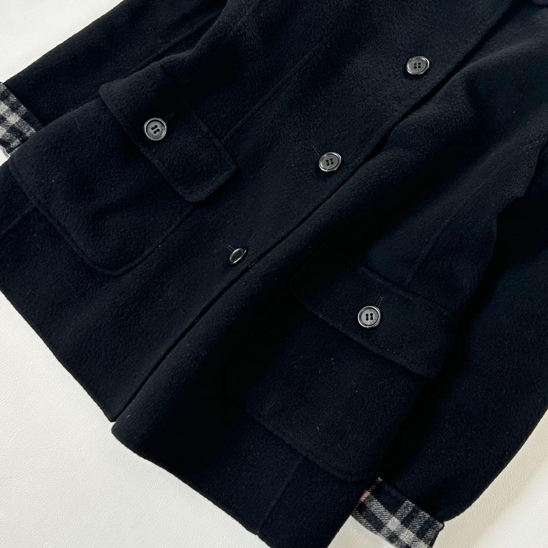 バーバリーロンドン ダブルフェイス ウール カシミヤ コート L ノバチェック