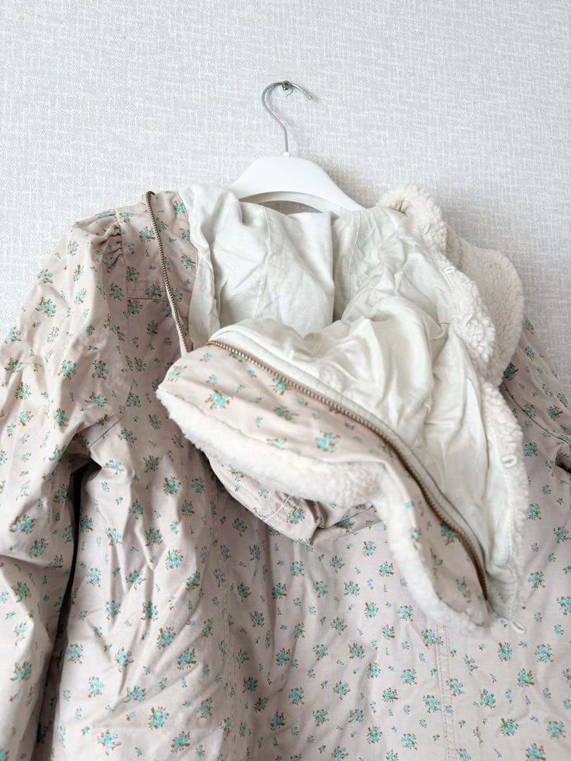 ❤️新品未使用❤️Cherir la femme ライナー付モッズコートMベージュ花