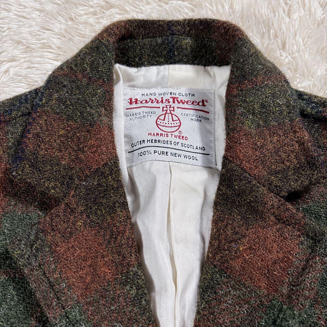 BEAMS BOY ジャケット ハリスツイード コラボ エルボーパッチ チェック