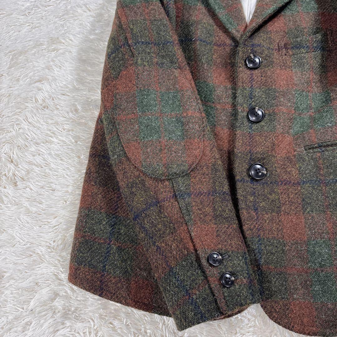 BEAMS BOY ジャケット ハリスツイード コラボ エルボーパッチ チェック