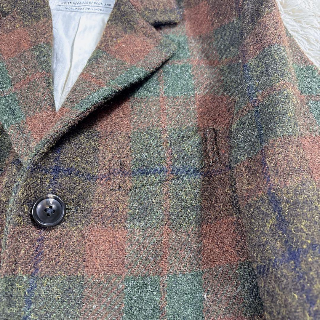 BEAMS BOY ジャケット ハリスツイード コラボ エルボーパッチ チェック