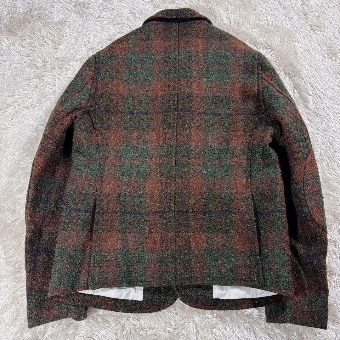 BEAMS BOY ジャケット ハリスツイード コラボ エルボーパッチ チェック