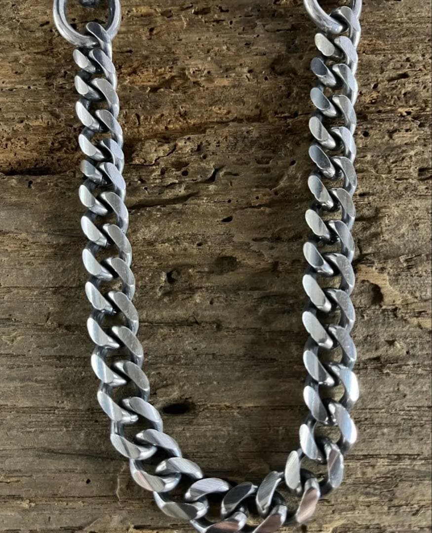 日本製 ウォレットチェーン ダブルクリップ 40cm 純銀 シルバー