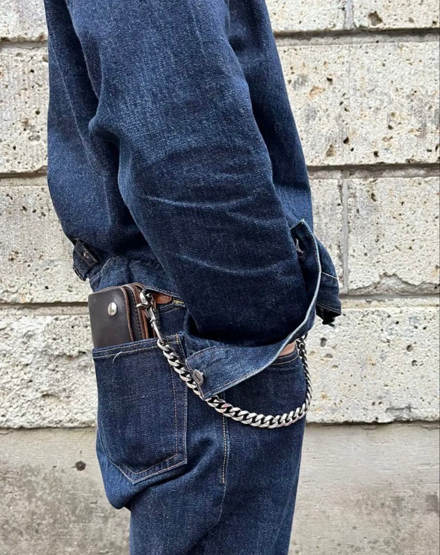 日本製 ウォレットチェーン ダブルクリップ 40cm 純銀 シルバー