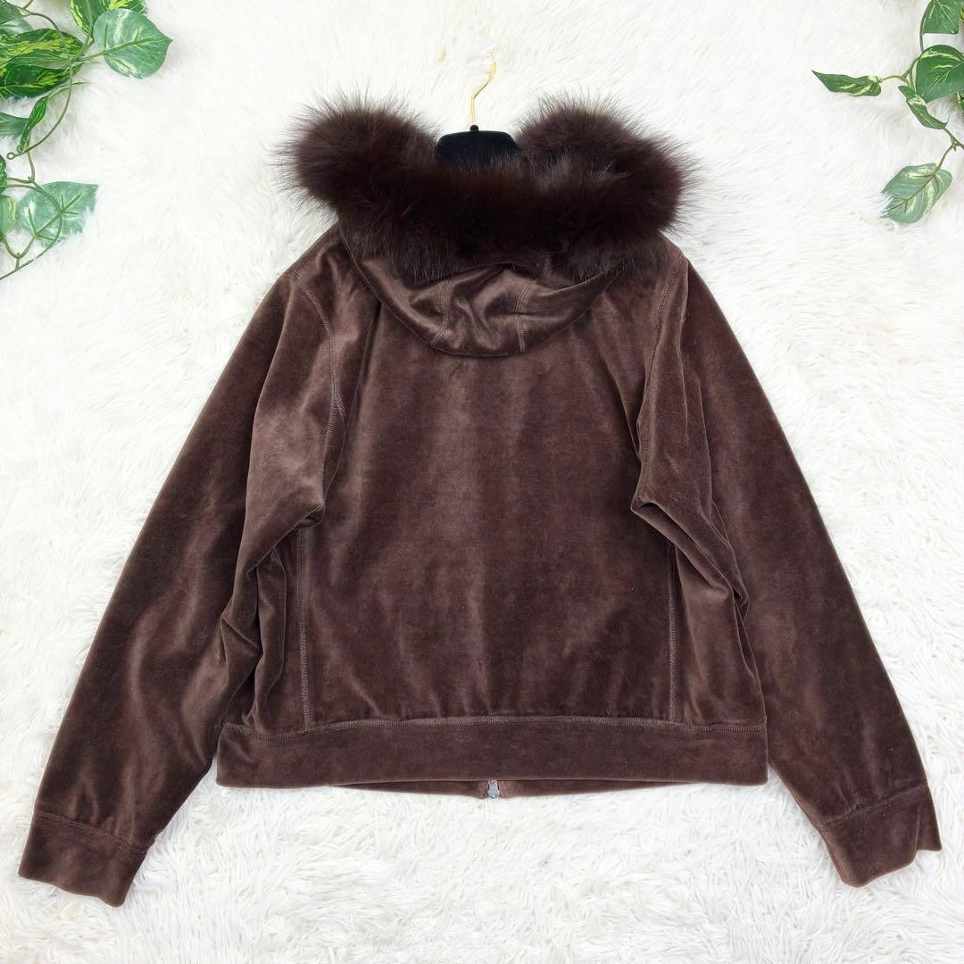 バーバリーロンドン　ベロア　ジップアップパーカー　ノバチェック　XL　ブラウン