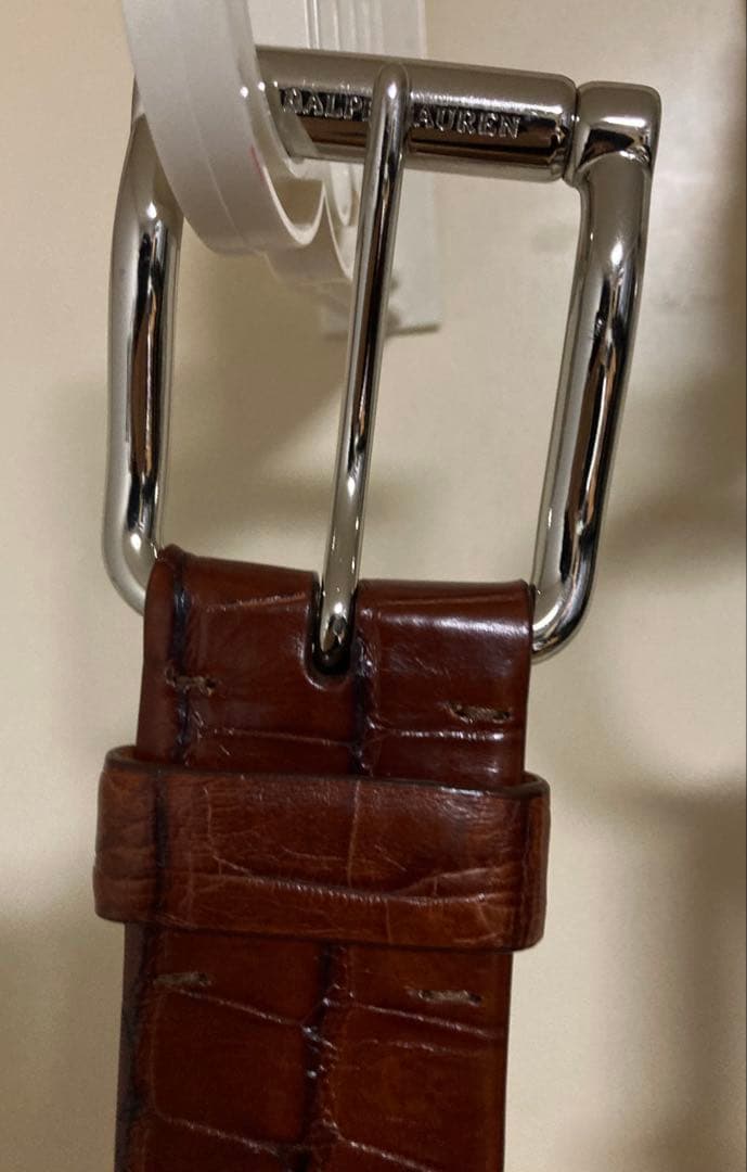 【最高級品】RalphLauren アリゲーター カービング ベルト