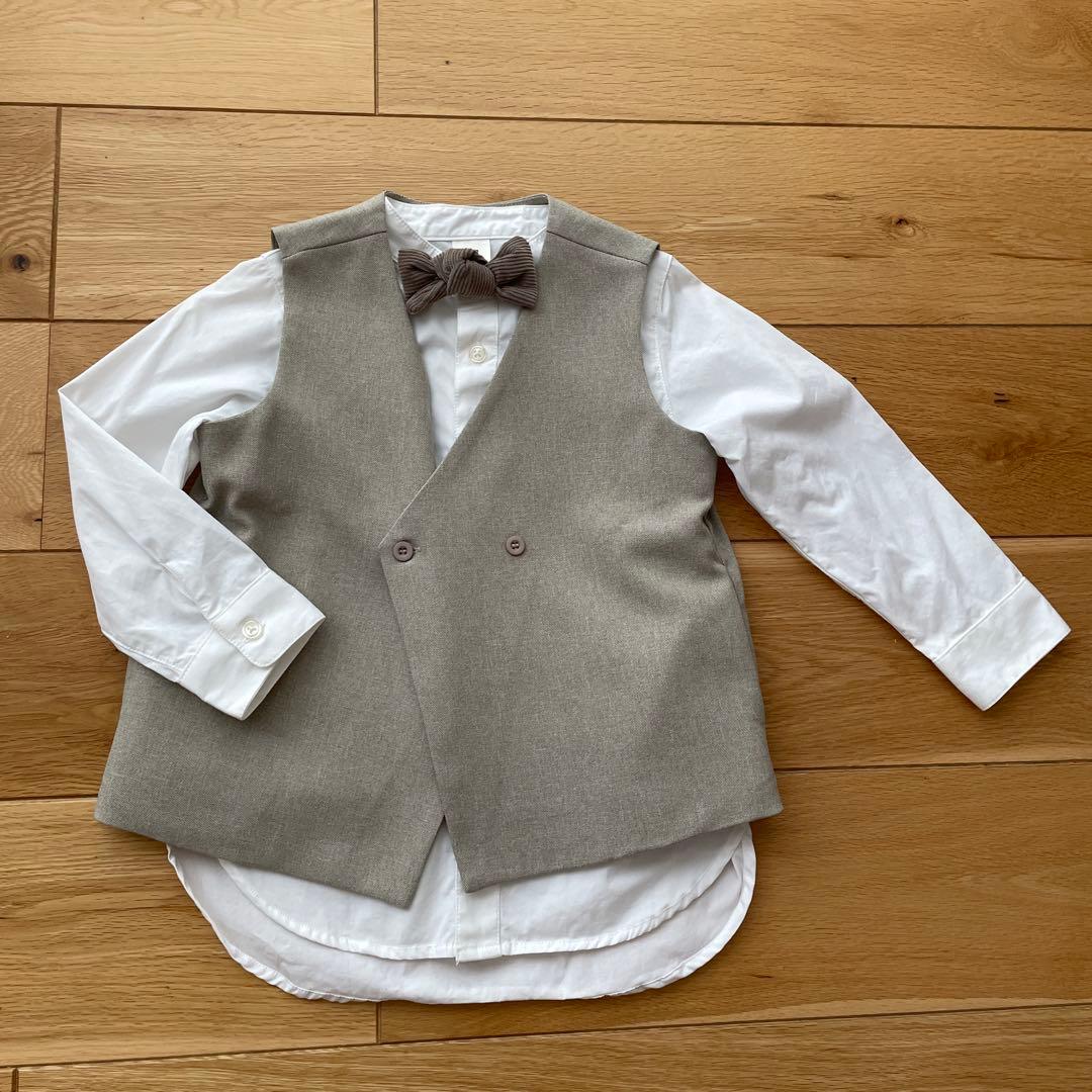 riziere 110cm 5点セット フォーマルスーツ ベージュ 男の子