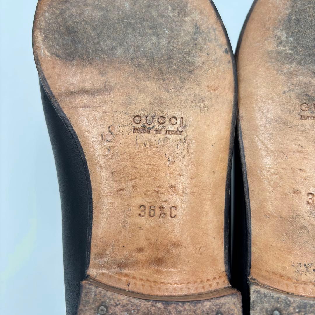 専用GUCCI グッチ ホースビット レザー ローファー 36 約23㎝ 黒