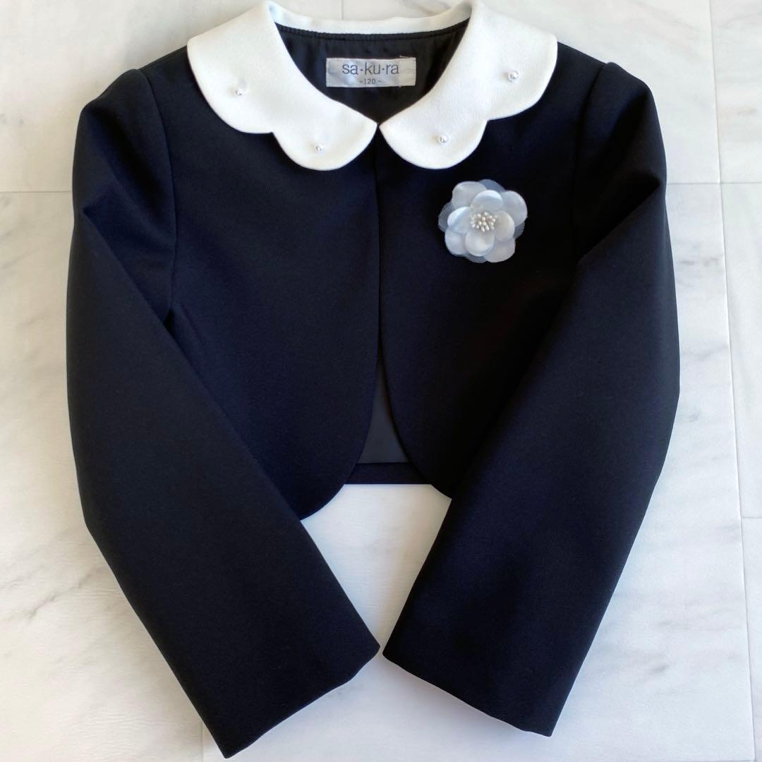 清楚系ブラック×グレー＊120 入学 卒園 発表会 結婚式に⋈女の子 フォーマル