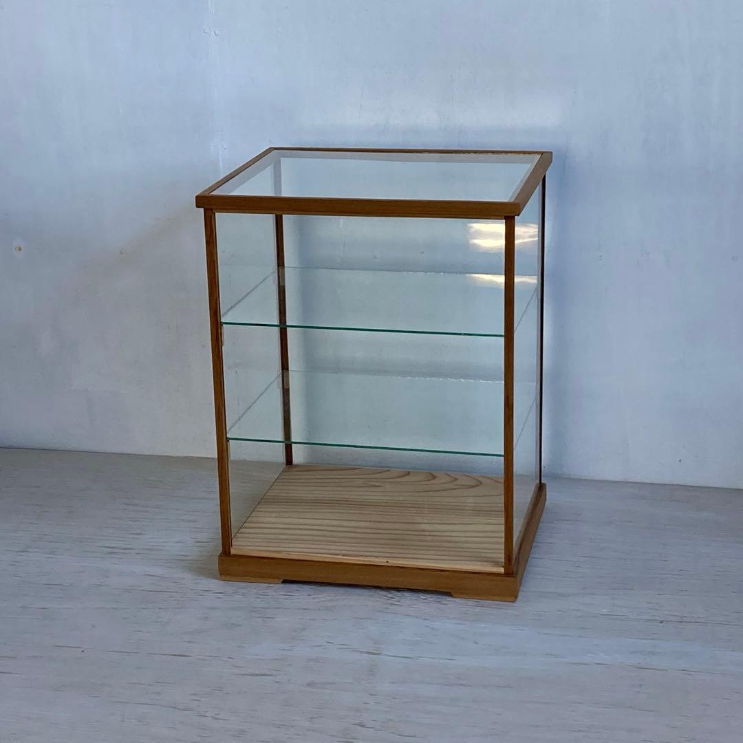 フルヒ / 古い木製ガラスケース 3段 ショーケース オープンラック