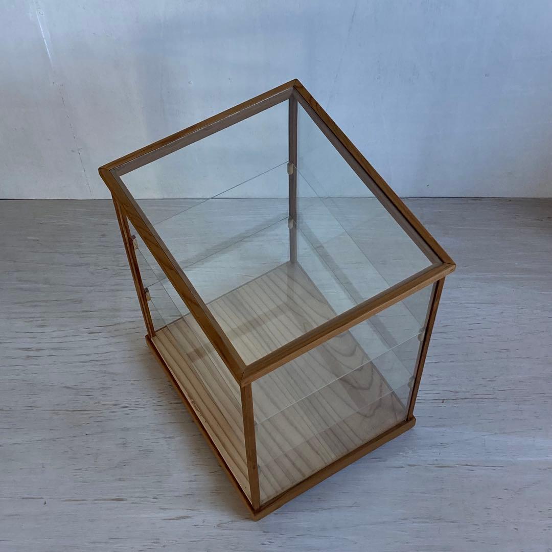 フルヒ / 古い木製ガラスケース 3段 ショーケース オープンラック