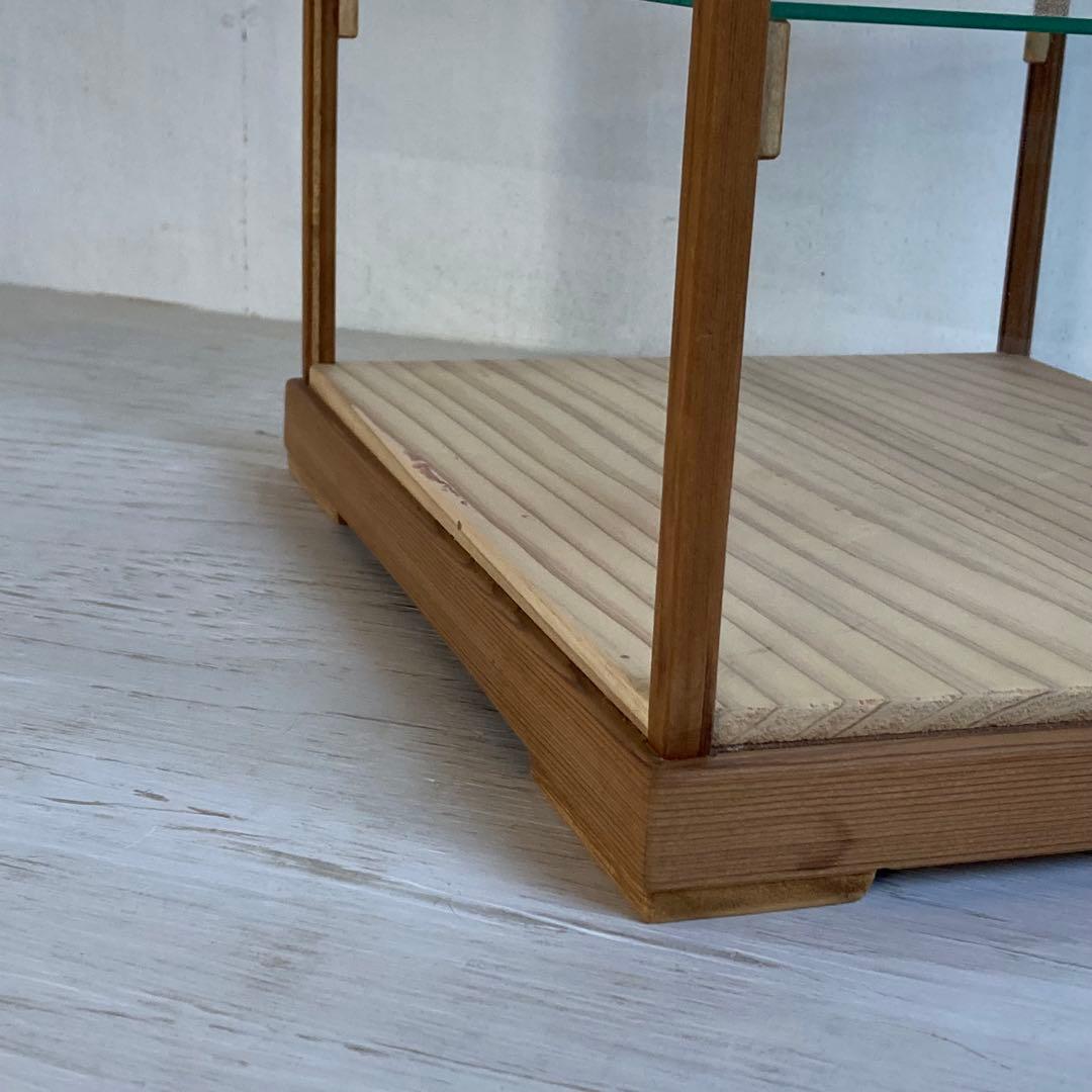 フルヒ / 古い木製ガラスケース 3段 ショーケース オープンラック