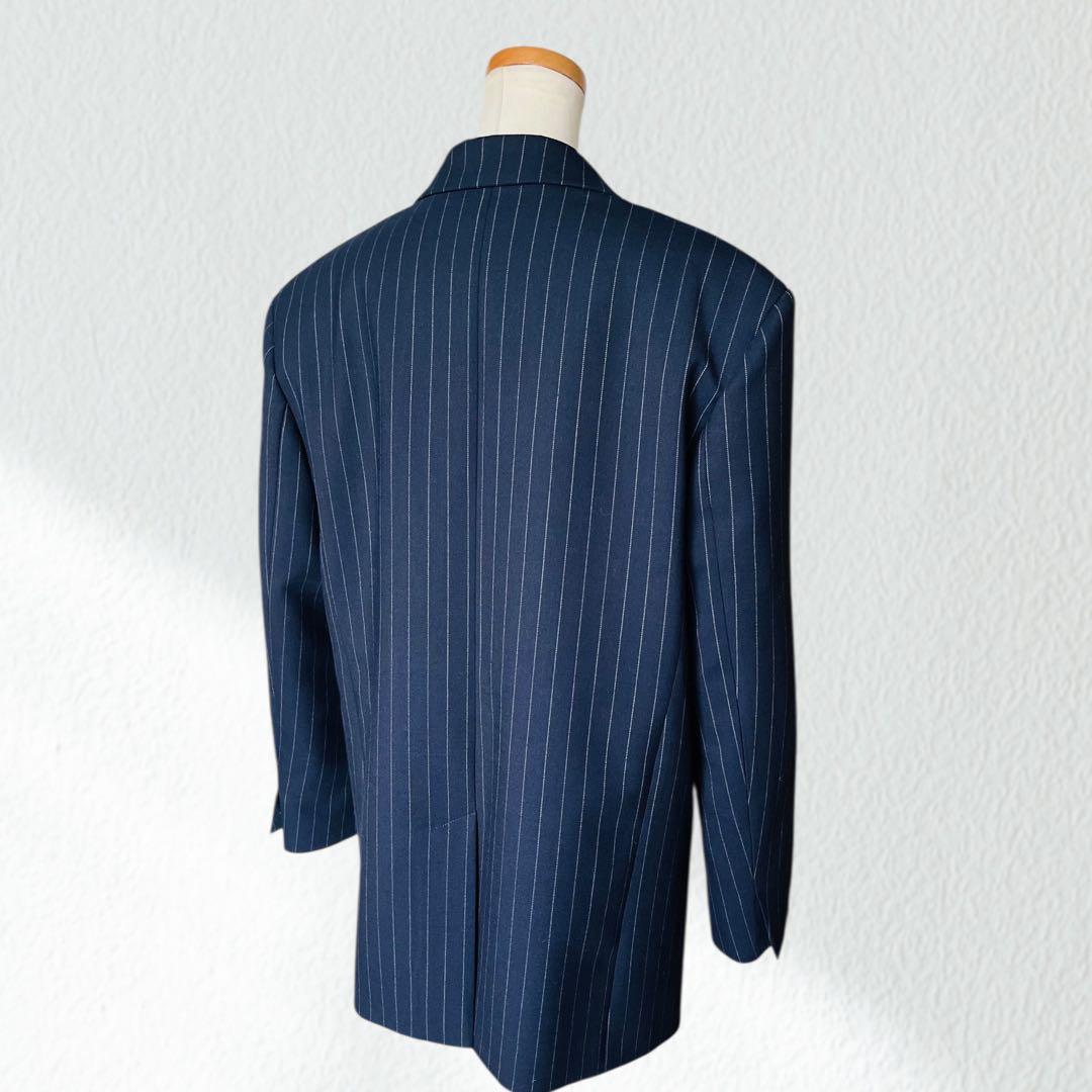SANDRO サンドロ ネイビー ジャケット 36 紺 ピンストライプ
