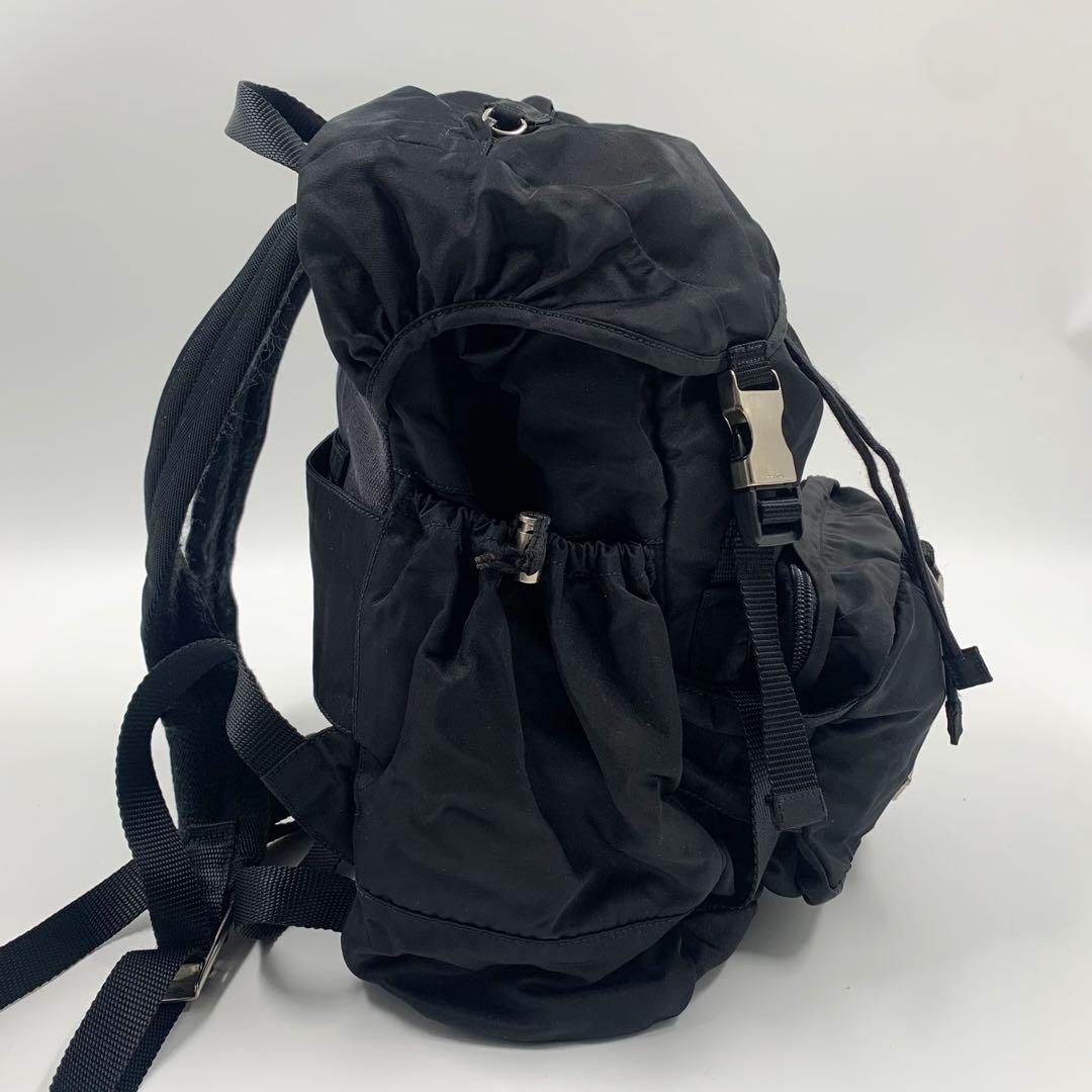 【✨極美品✨】プラダ バックパック 三角ロゴ ボディバッグ ブラック V318