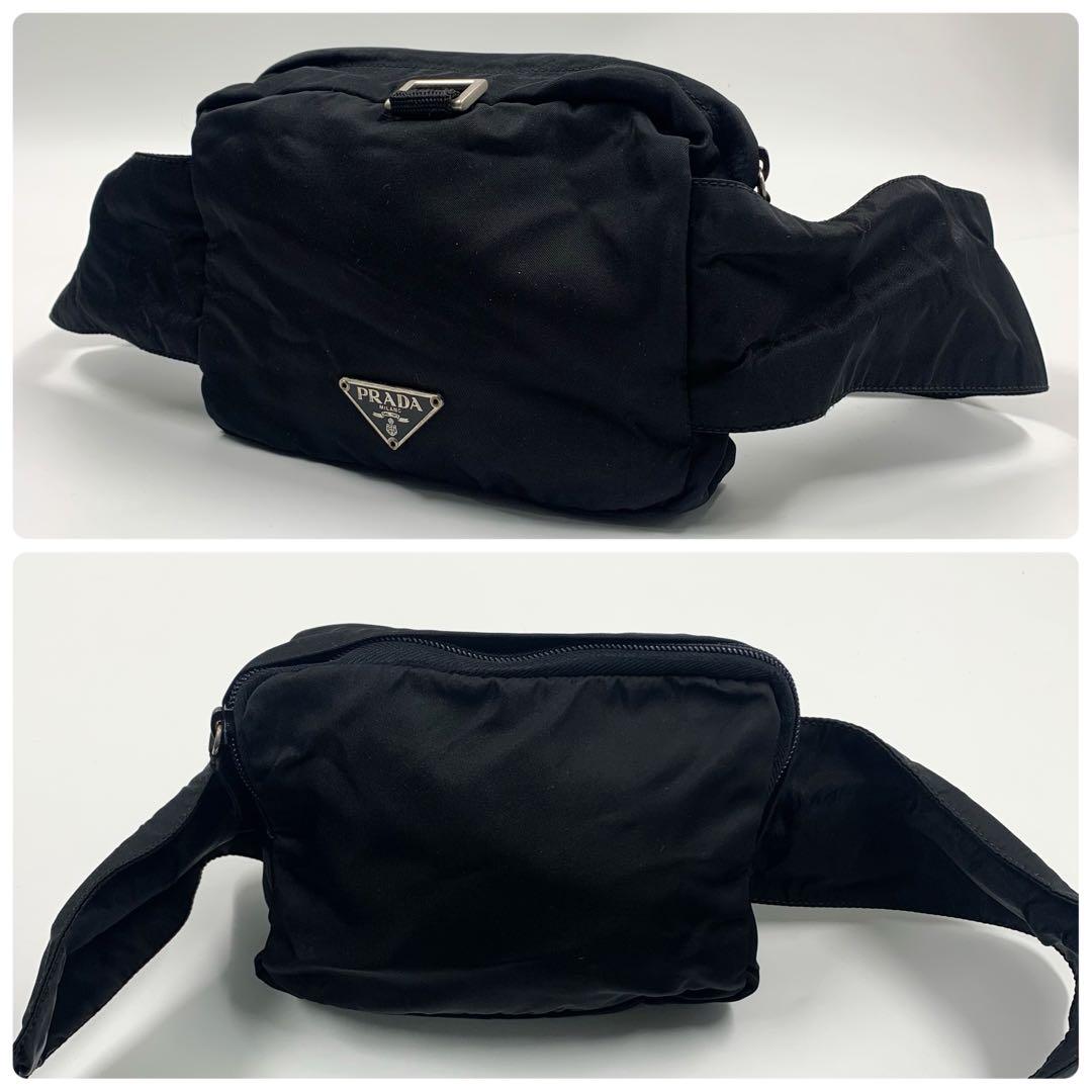 【✨極美品✨】プラダ バックパック 三角ロゴ ボディバッグ ブラック V318