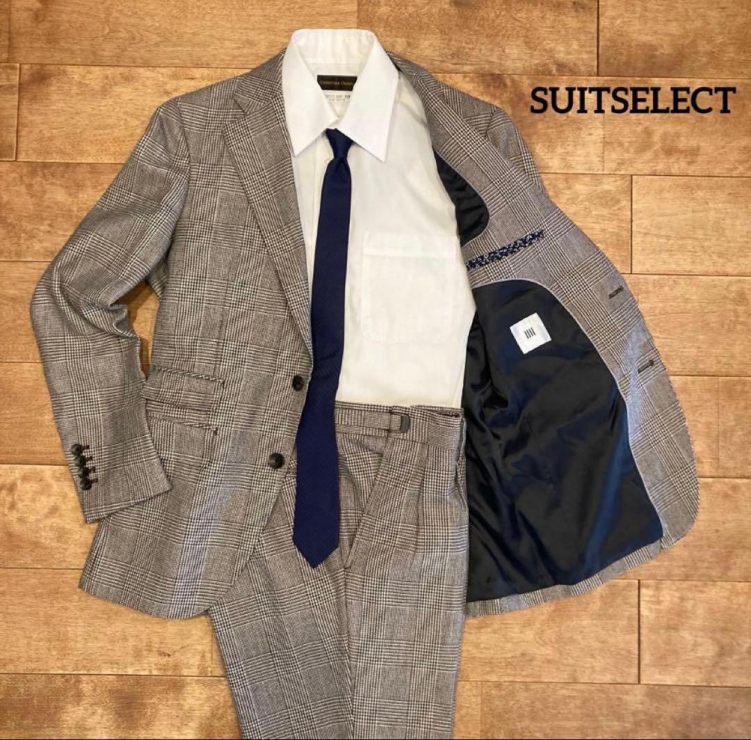 スーツセレクト/スーツ/グレンチェック/ウエストアジャスター/チェンジポケット