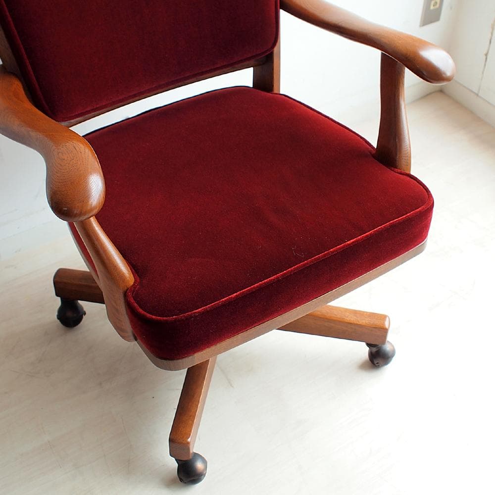 オールドカリモク コロニアル デスクチェア アーム付 ビンテージ ZR24114