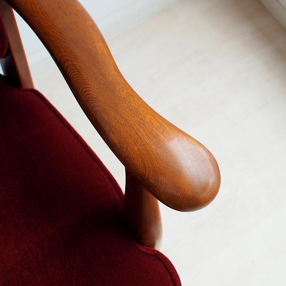 オールドカリモク コロニアル デスクチェア アーム付 ビンテージ ZR24114