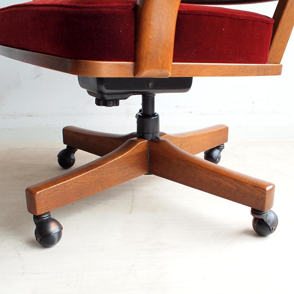 オールドカリモク コロニアル デスクチェア アーム付 ビンテージ ZR24114