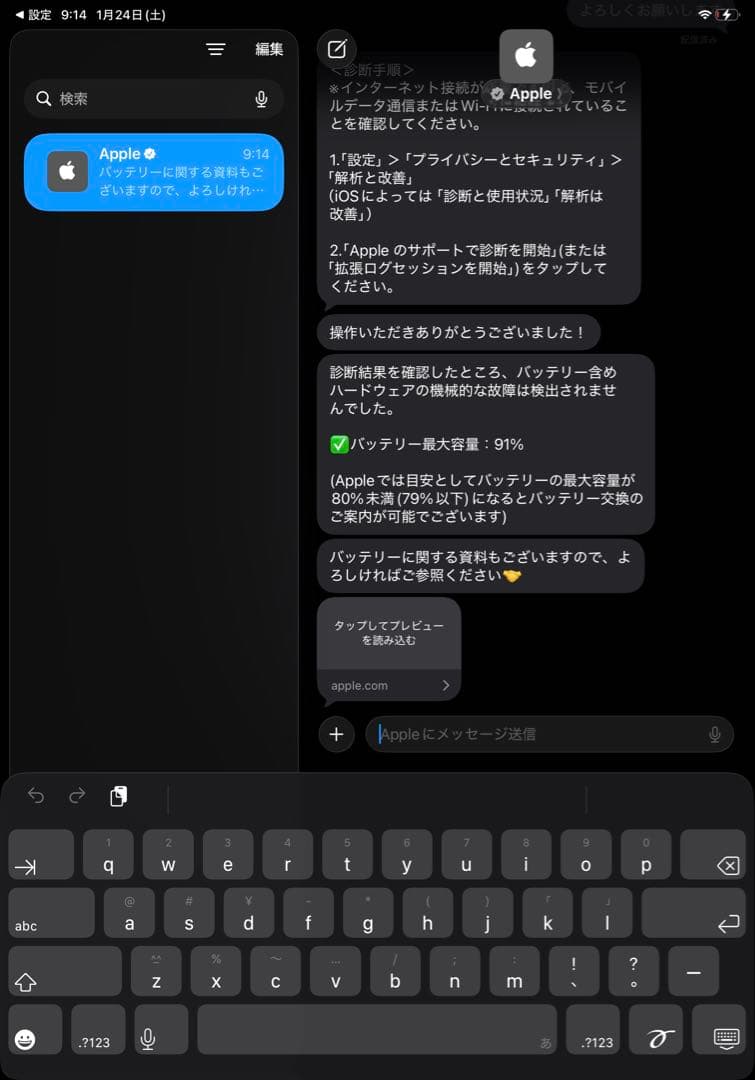 最大バッテリー容量91パー　iPad Pro 11インチ 128G 第2世代