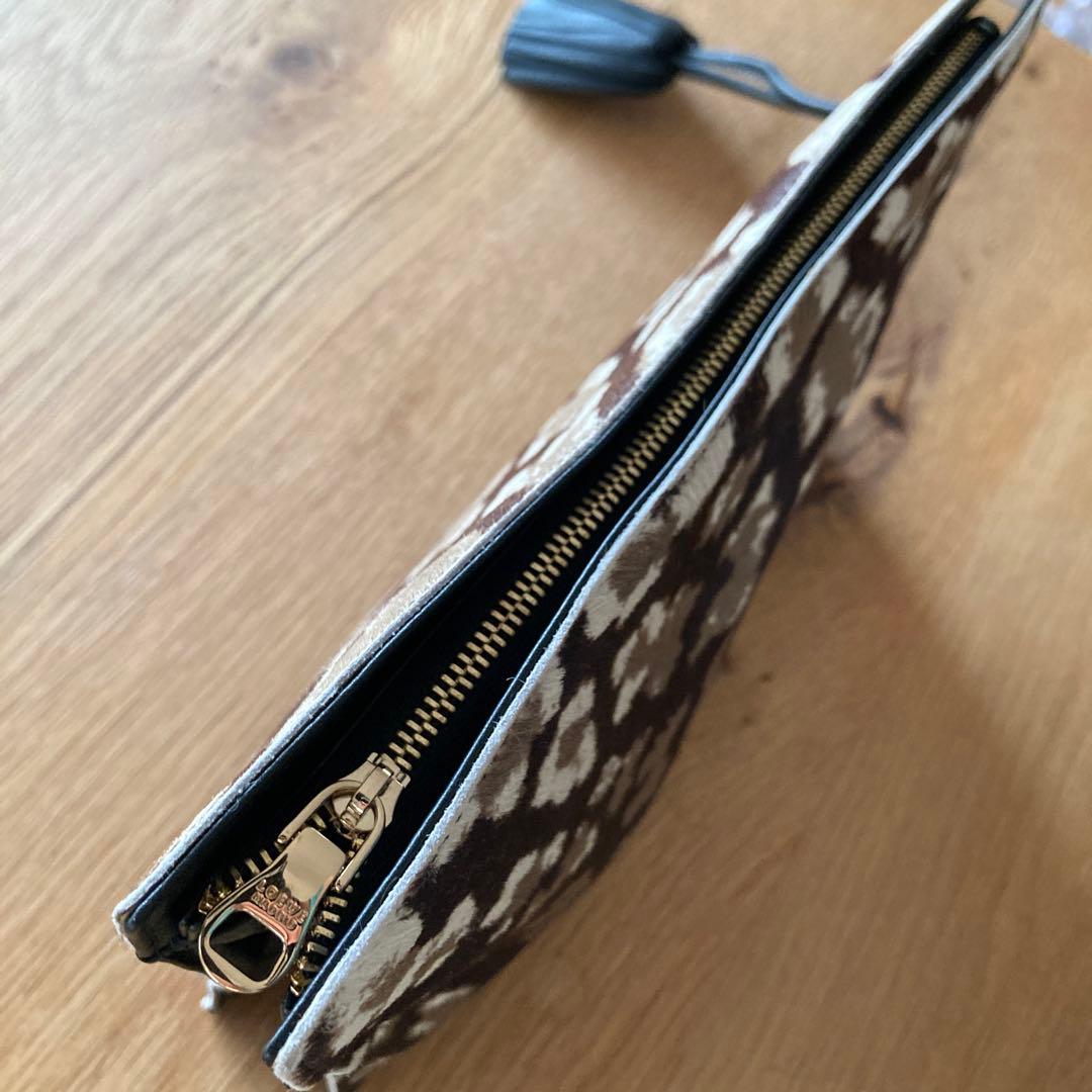【LOEWE】【新品】クラッチ ポーチ スウェード アニマル柄 レオパード