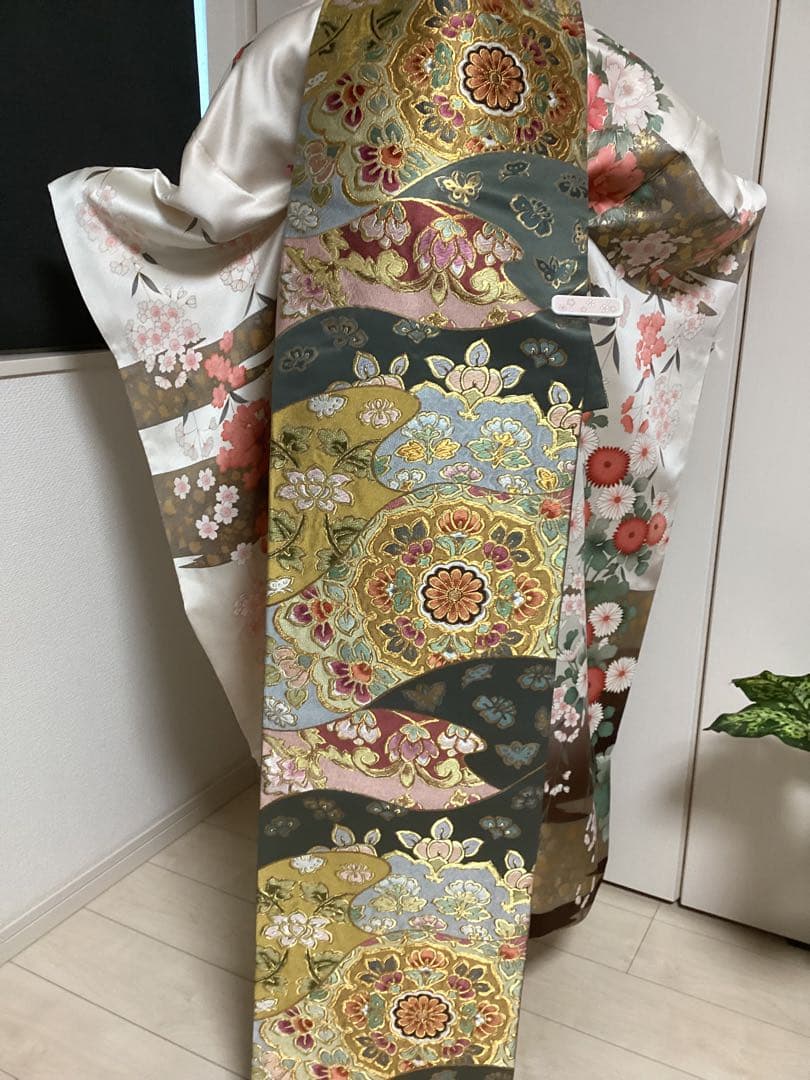 清楚な古典 正絹振袖 ❁⃘*.゜買い足し無しのフルセット 草履バッグ 身丈162