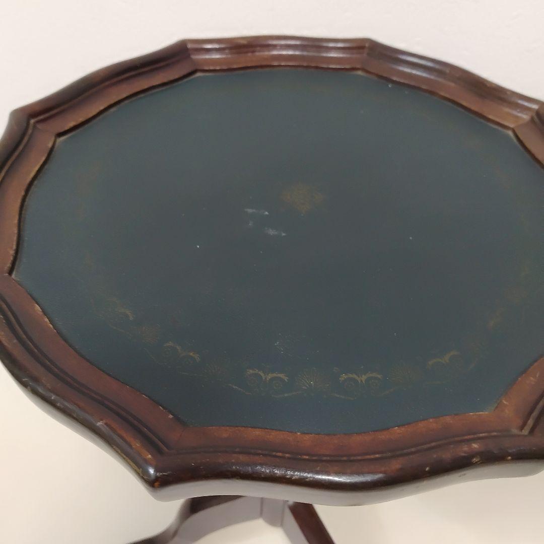 アンティーク 革張り サイドテーブル ワインテーブル