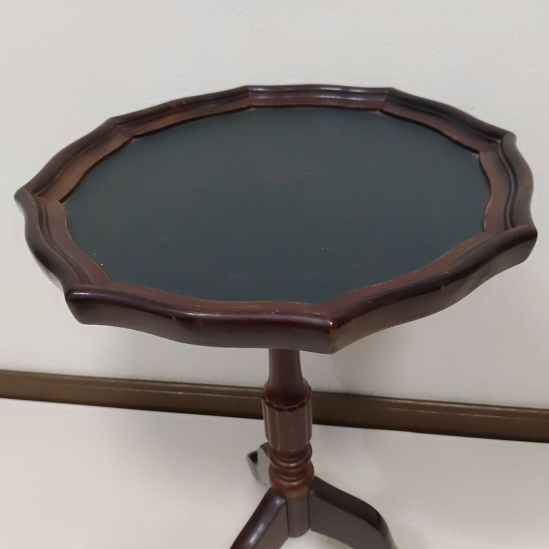 アンティーク 革張り サイドテーブル ワインテーブル