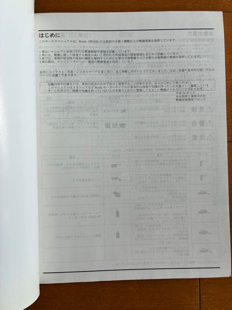 ホンダ CRF250L サービスマニュアル