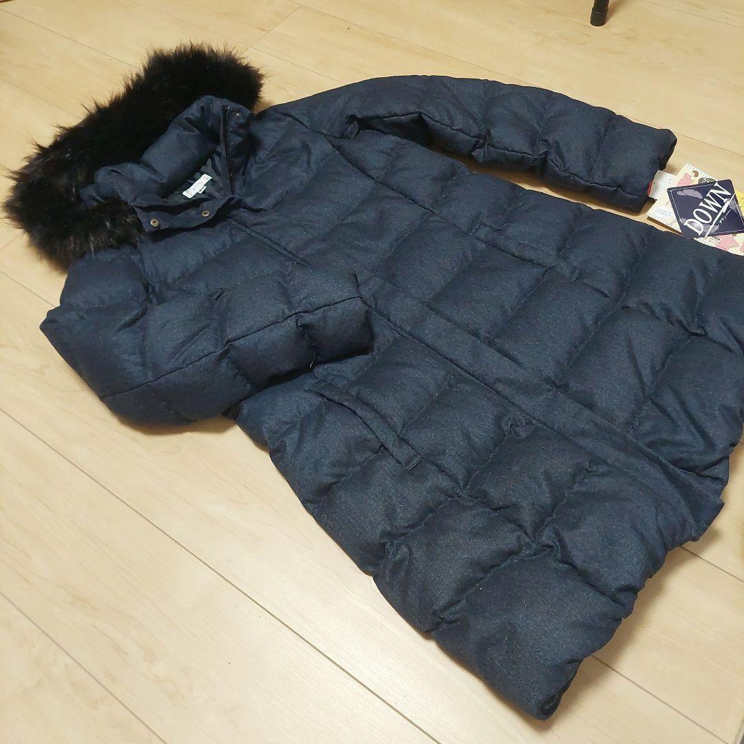 a.i.n ダウン コート ケープ マタニティ ネイビー M~Lサイズ