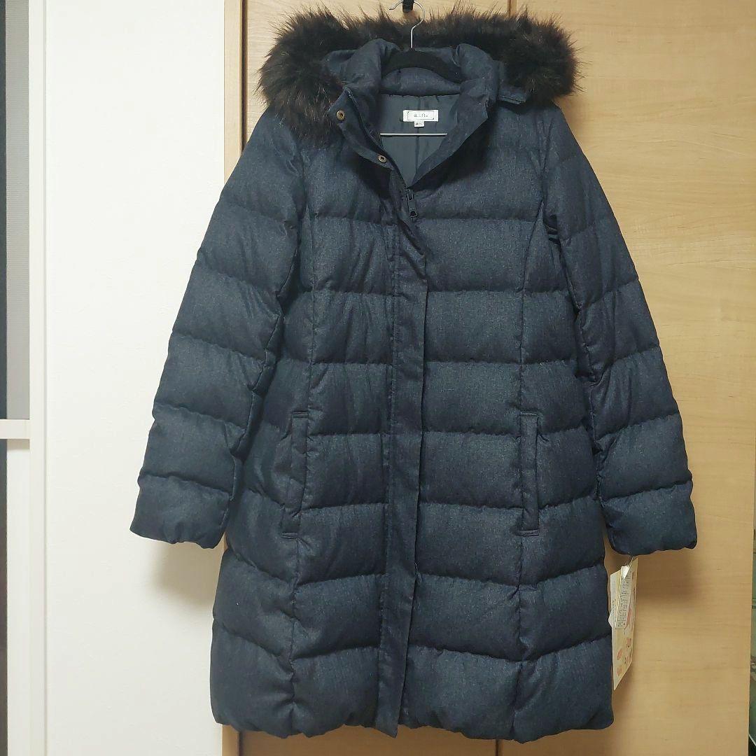 a.i.n ダウン コート ケープ マタニティ ネイビー M~Lサイズ