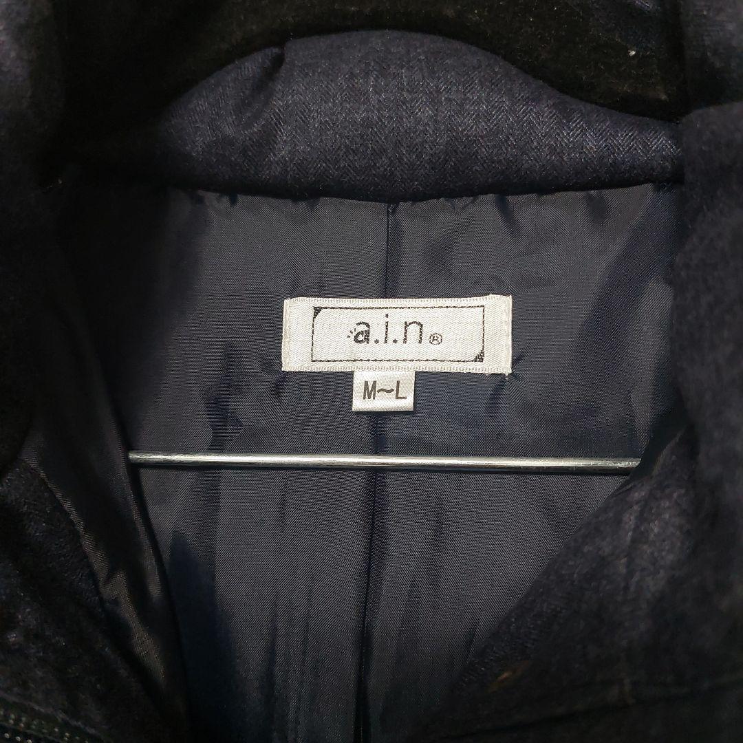 a.i.n ダウン コート ケープ マタニティ ネイビー M~Lサイズ