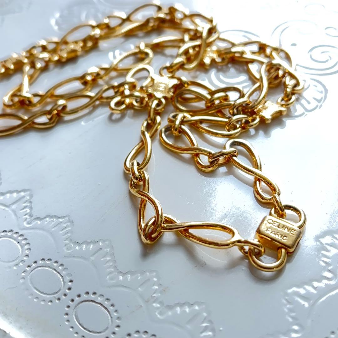 【希少】CELINE トリオンフ ゴールド チェーンネックレス80sヴィンテージ