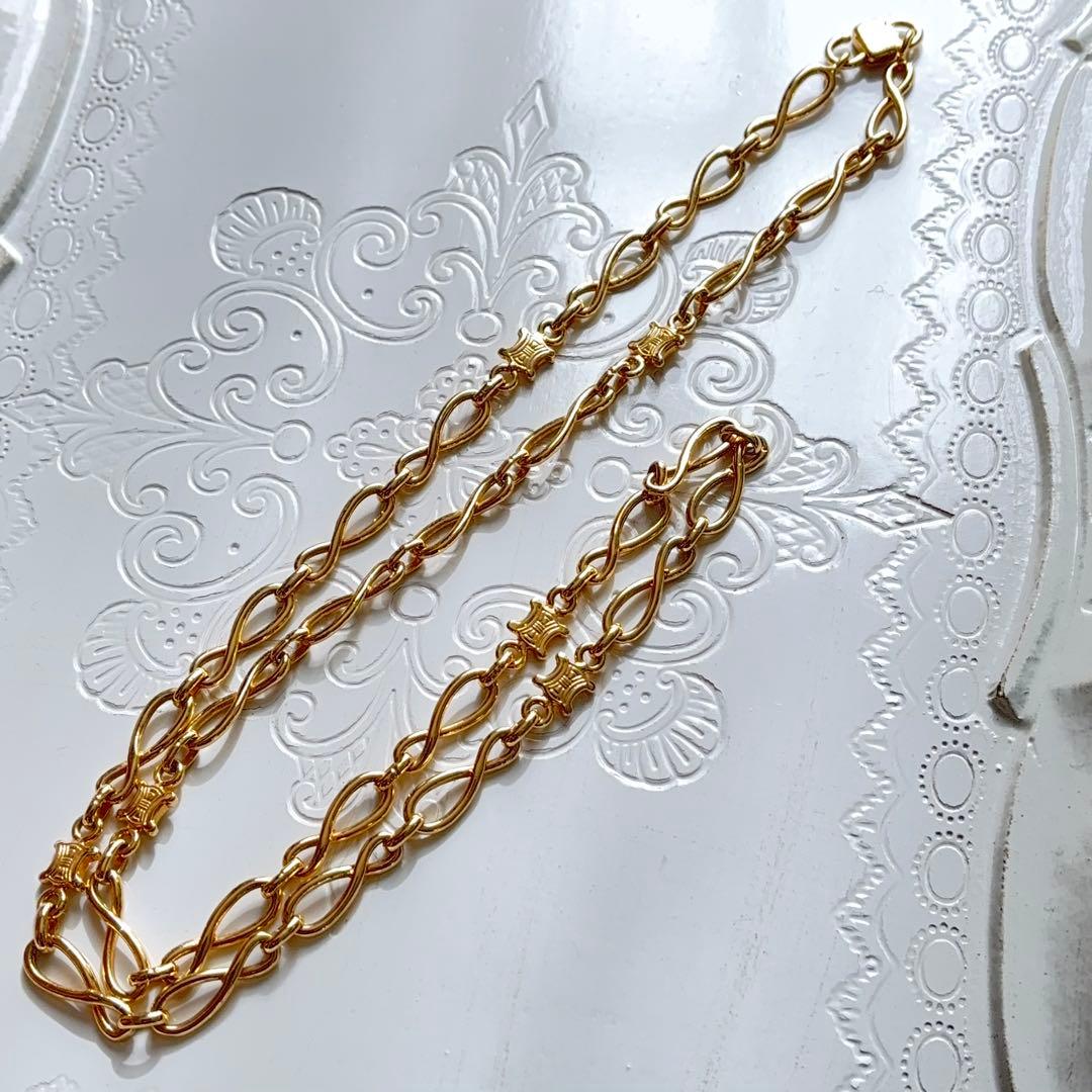 【希少】CELINE トリオンフ ゴールド チェーンネックレス80sヴィンテージ