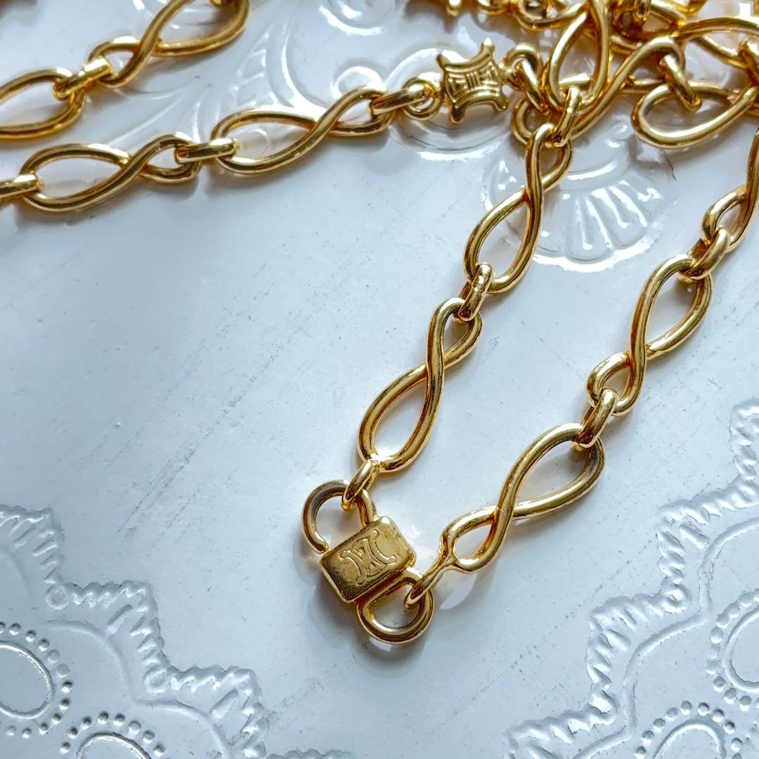 【希少】CELINE トリオンフ ゴールド チェーンネックレス80sヴィンテージ