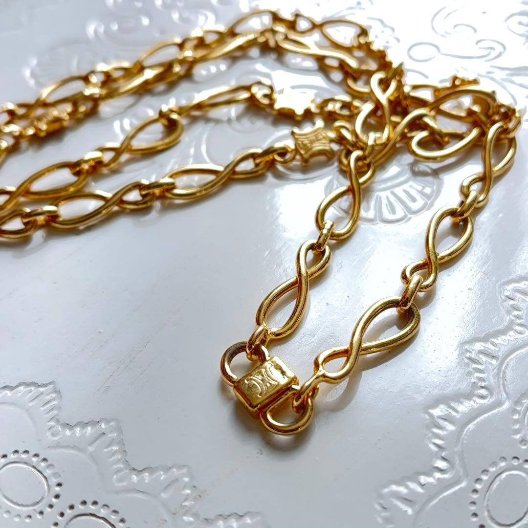 【希少】CELINE トリオンフ ゴールド チェーンネックレス80sヴィンテージ