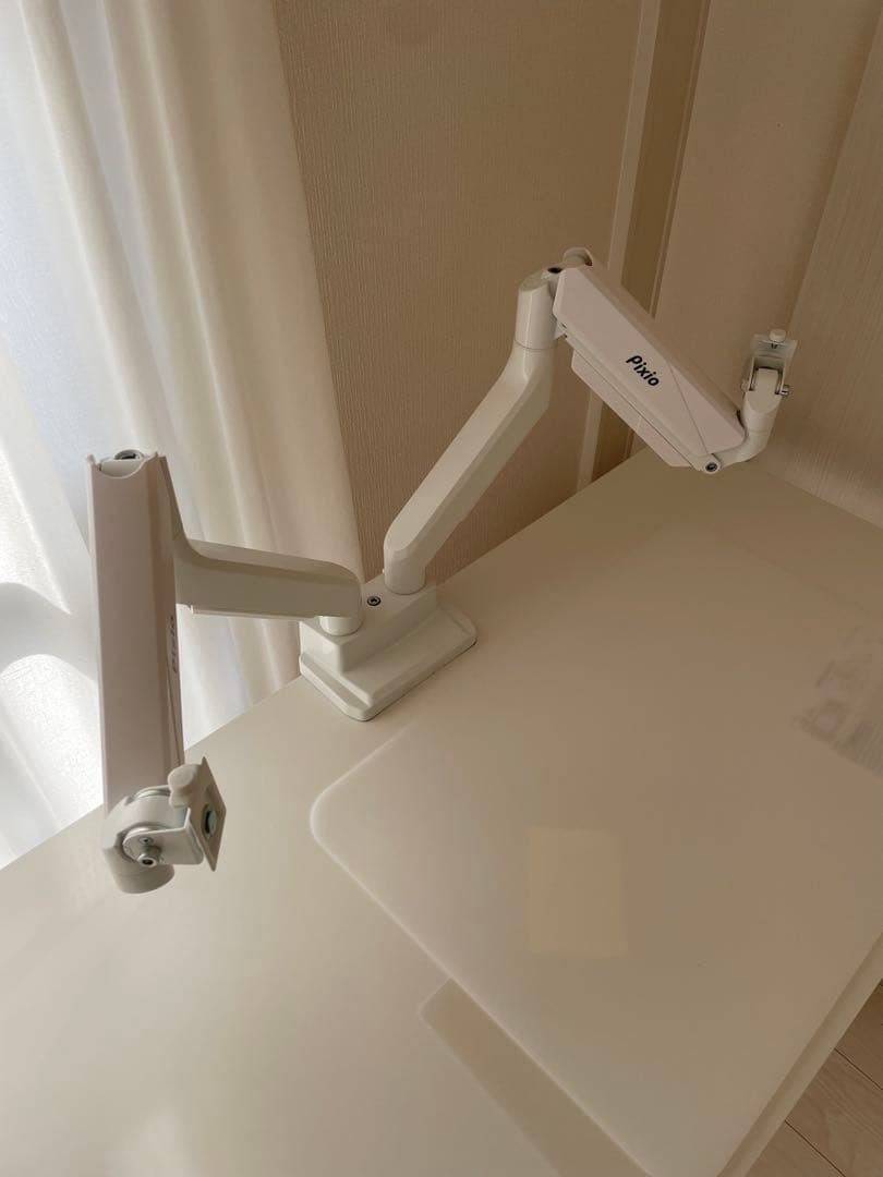 Pixio モニターアーム ホワイト デュアル 17-35インチ 白PS2D