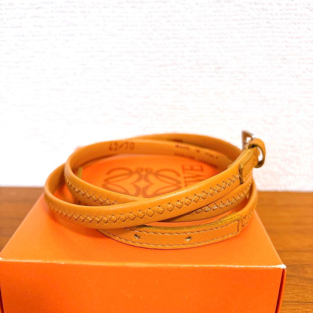 箱付き 美品 LOEWE ロエベ モネデロフランジ レザーベルト イタリア製