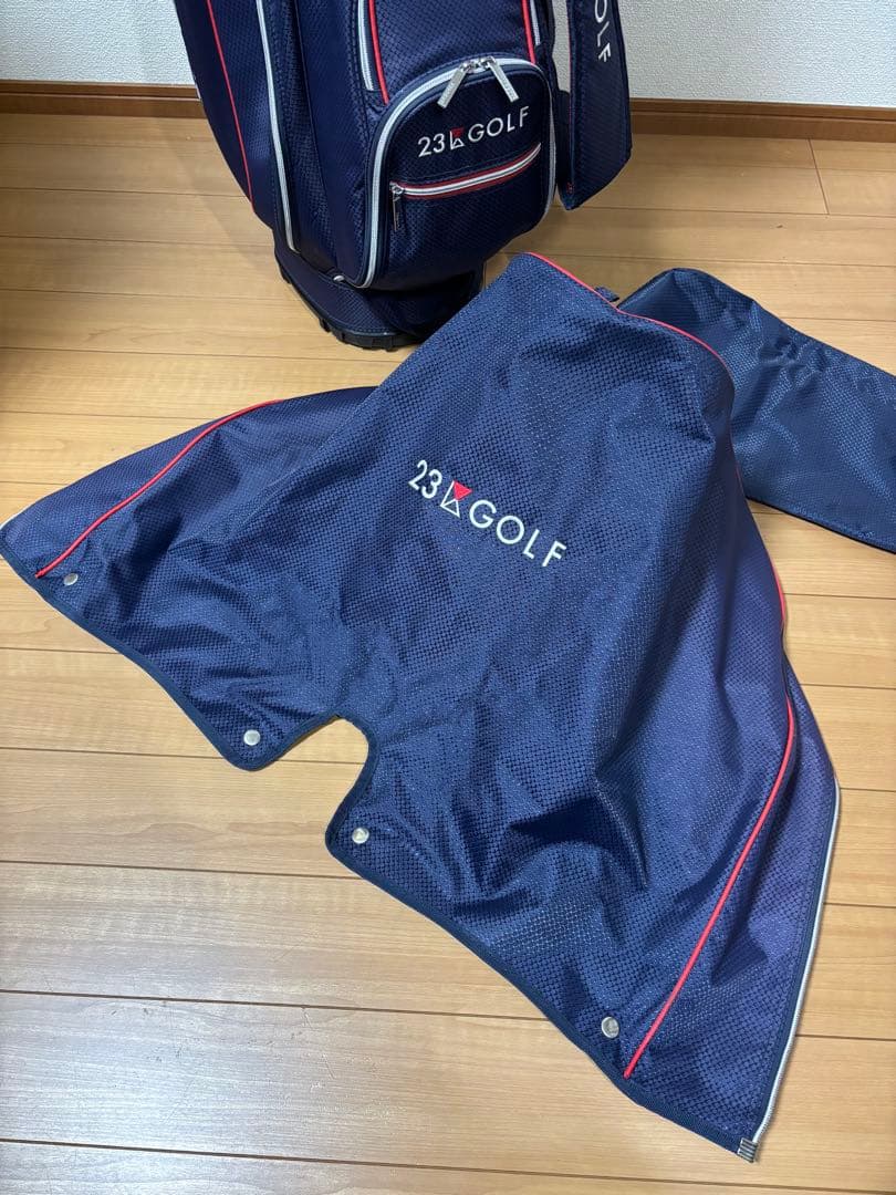 23区 GOLF キャディバック サブバック収納式 ネイビー/レッド美品