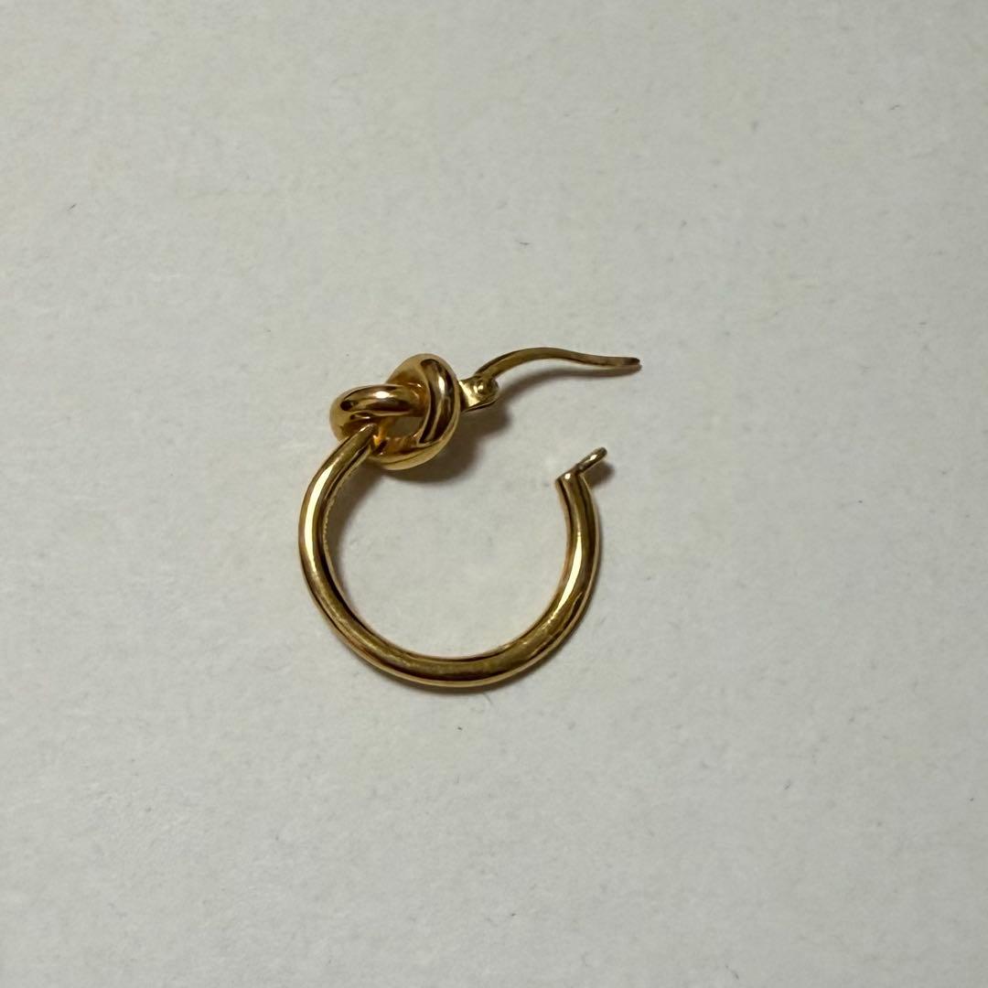 【RIN】CELINE ノットスモールフープ 片耳のみ ピアス ゴールド系